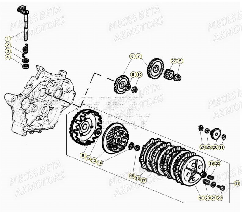 Embrayage AZMOTORS BETA Motard TRACK 2T 50 2021-2022