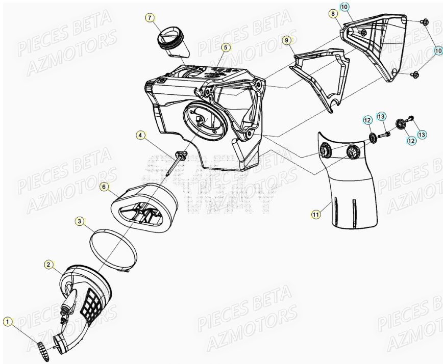 Filtre A Air AZMOTORS BETA Motard TRACK 2T 50 2021-2022