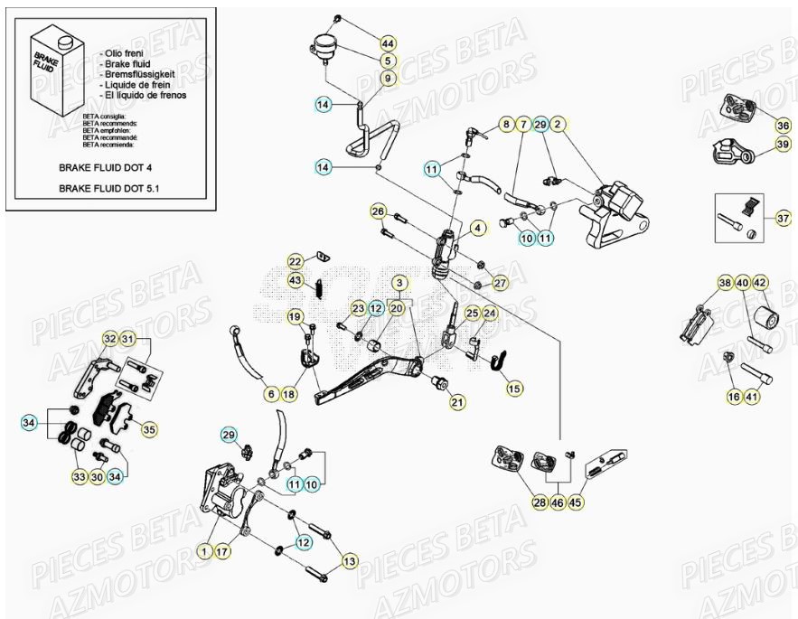 Freins AZMOTORS BETA Motard TRACK 2T 50 2021-2022