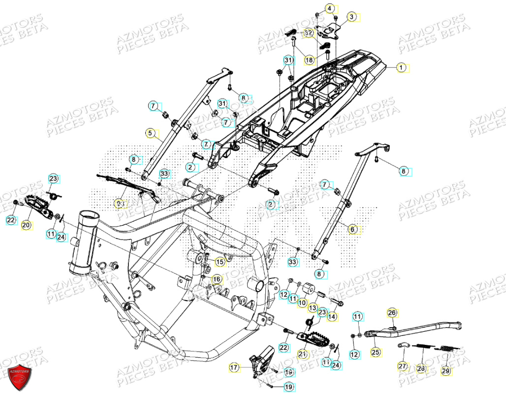Accessoires Du Chassis AZMOTORS BETA Motard TRACK BLUE 2T 50 2024
