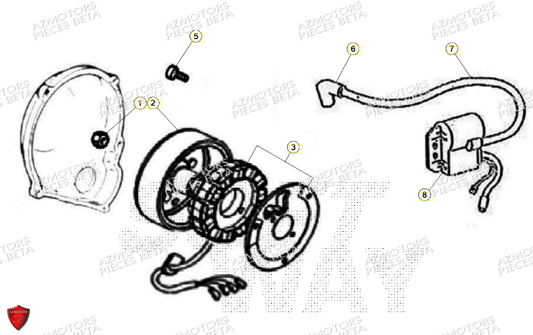 Allumage AZMOTORS BETA Motard TRACK BLUE 2T 50 2024
