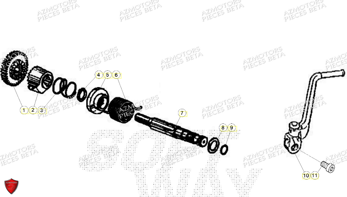 Kick Starter AZMOTORS BETA Motard TRACK BLUE 2T 50 2024
