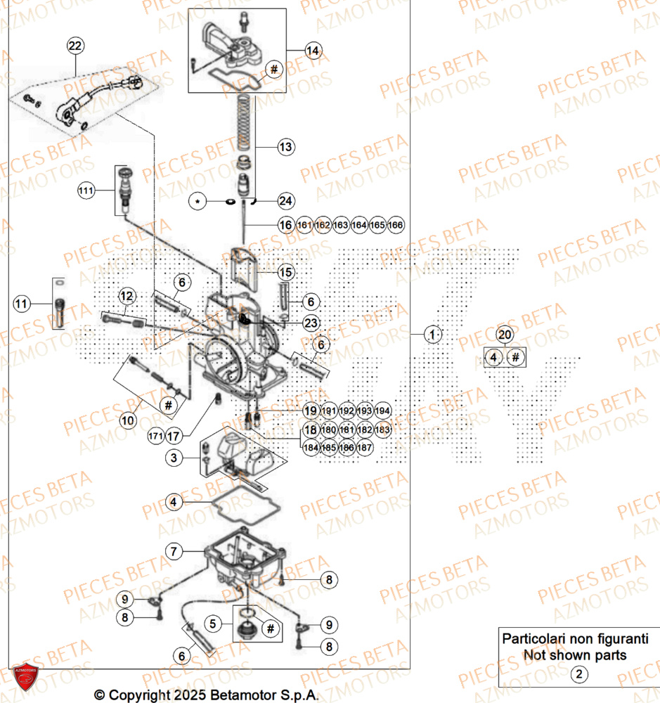 Carburateur AZMOTORS Pieces Beta RR 200 RACE 2T - 2026