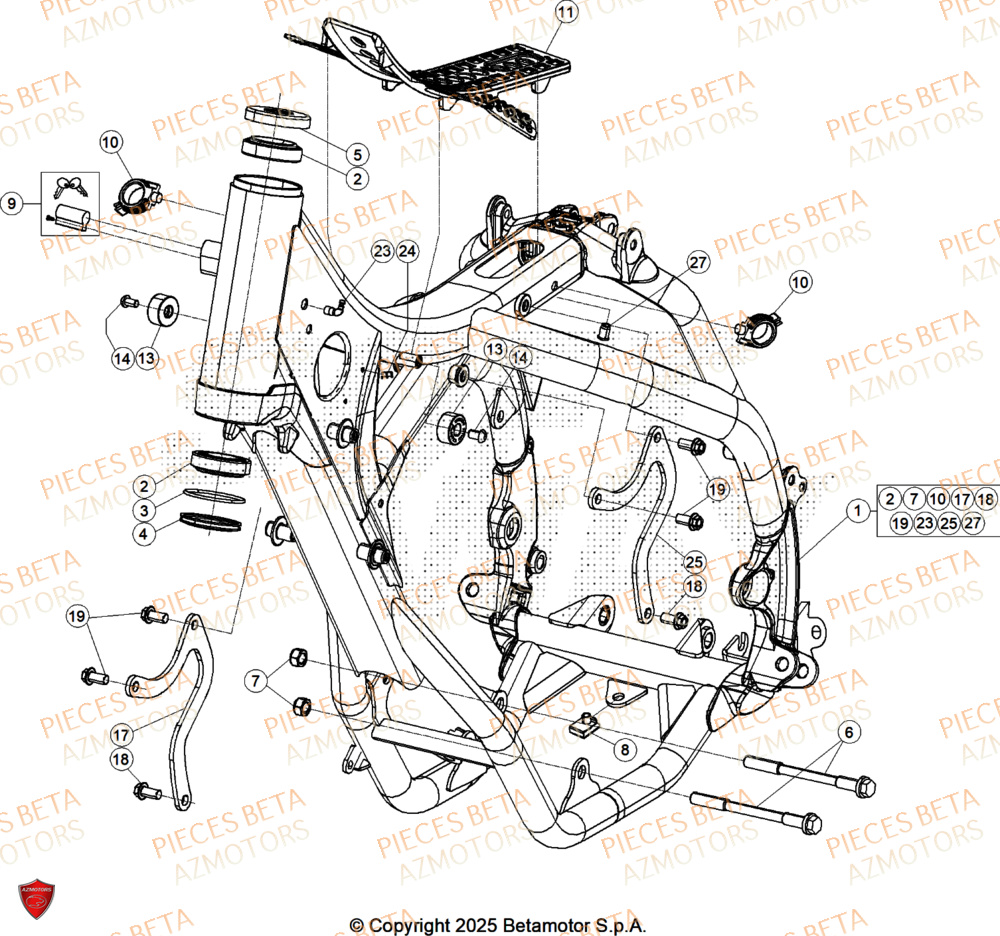 Chassis AZMOTORS Pieces Beta RR 200 RACE 2T - 2026