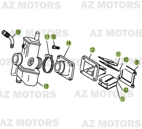Carburateur AZMOTORS PiÃ¨ces BETA REV-3 125CC - [2006]