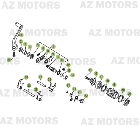 Commande Boite A Vitesses AZMOTORS PiÃ¨ces BETA REV-3 125CC - [2006]