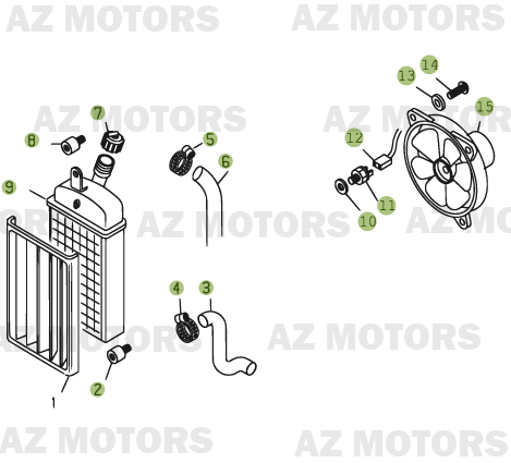 Installation De Refroidissement AZMOTORS PiÃ¨ces BETA REV-3 125CC - [2006]