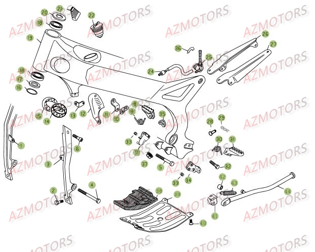 Accessoires Du Chassis AZMOTORS PiÃ¨ces BETA REV-3 125CC - [2008]
