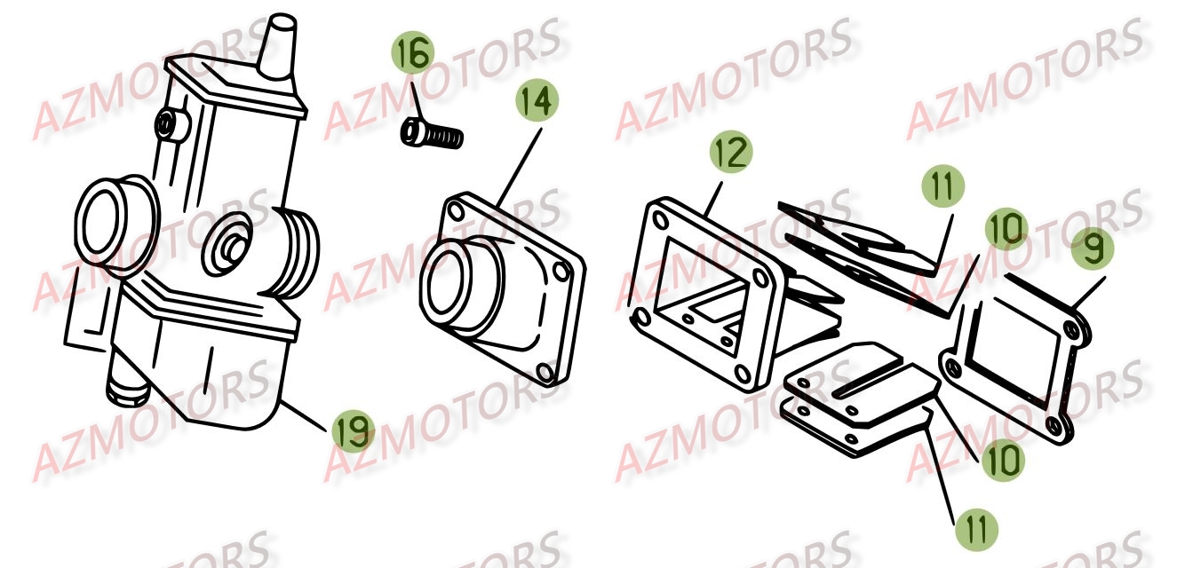 Carburateur AZMOTORS PiÃ¨ces BETA REV-3 125CC - [2008]