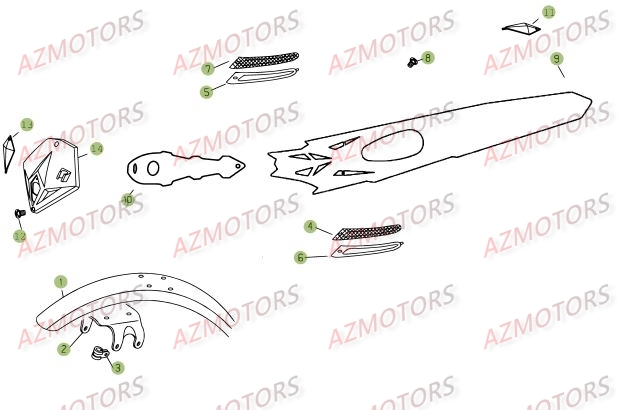 Carenages   Reservoir   Selle AZMOTORS PiÃ¨ces BETA REV-3 125CC - [2008]