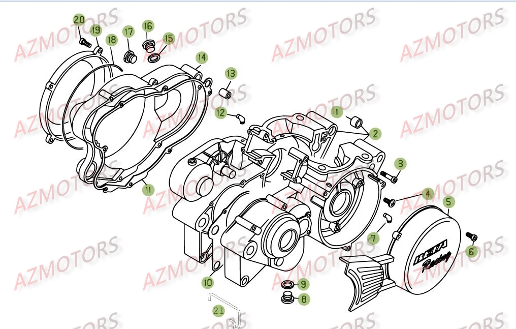 Carter AZMOTORS PiÃ¨ces BETA REV-3 125CC - [2008]