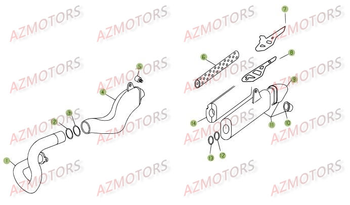 Echappement AZMOTORS PiÃ¨ces BETA REV-3 125CC - [2008]