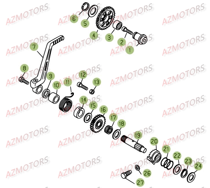 Kickstarter AZMOTORS PiÃ¨ces BETA REV-3 125CC - [2008]