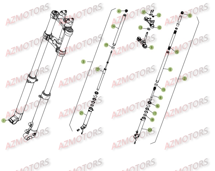 Fourche AZMOTORS PiÃ¨ces BETA REV 3-125cc  - [2005]