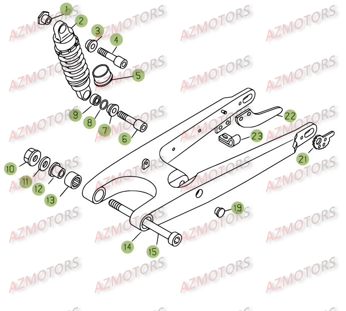 Suspensions Arriere AZMOTORS PiÃ¨ces BETA REV 3-125cc  - [2005]