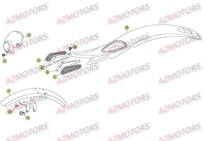 Carenages   Reservoir   Selle AZMOTORS PiÃ¨ces BETA REV 3-200cc  - [2005]