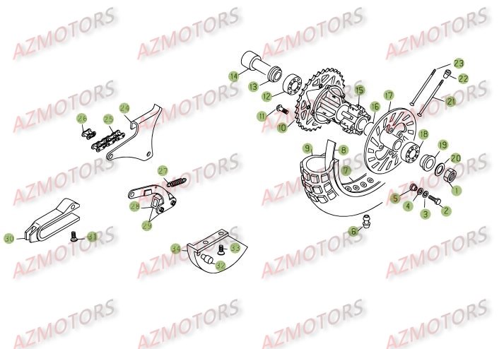 Roue Arriere AZMOTORS PiÃ¨ces BETA REV 3-200cc  - [2005]