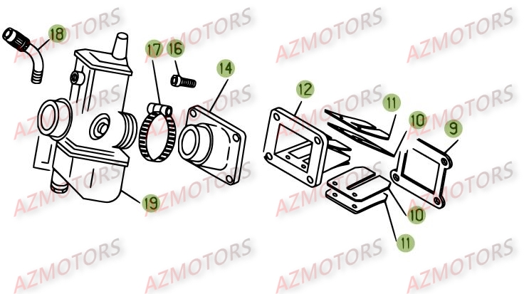 Carburateur AZMOTORS PiÃ¨ces BETA REV 3-250cc  - [2005]