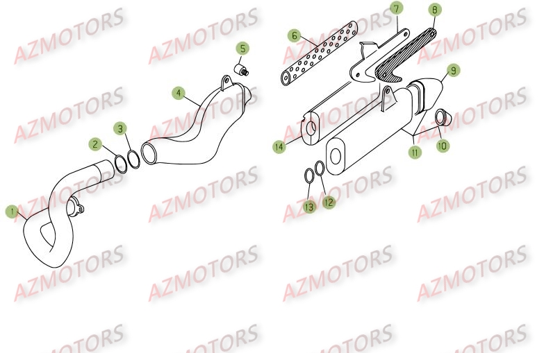 Echappement AZMOTORS PiÃ¨ces BETA REV 3-250cc  - [2005]