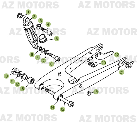 Fourche Arriere Suspension Ar AZMOTORS PiÃ¨ces BETA REV 3-250cc  - [2006]