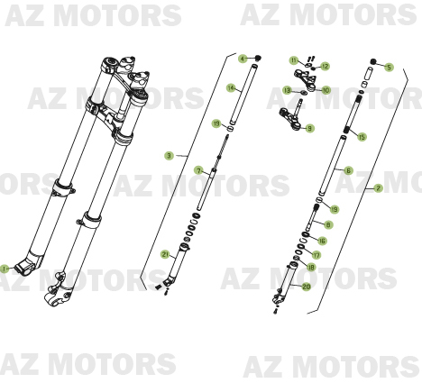 Fourche AZMOTORS PiÃ¨ces BETA REV 3-250cc  - [2006]