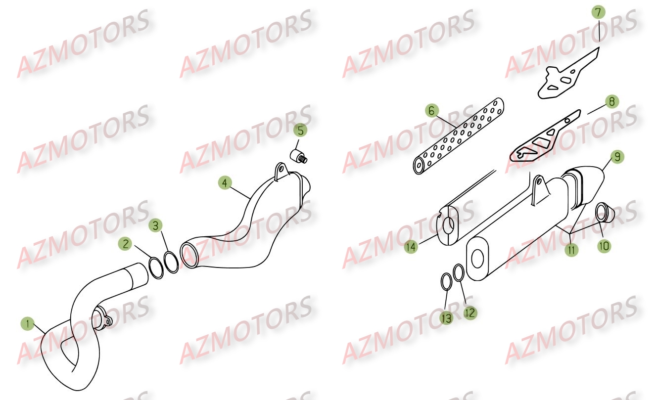 Echappement AZMOTORS PiÃ¨ces BETA REV 3-250cc  - [2008]