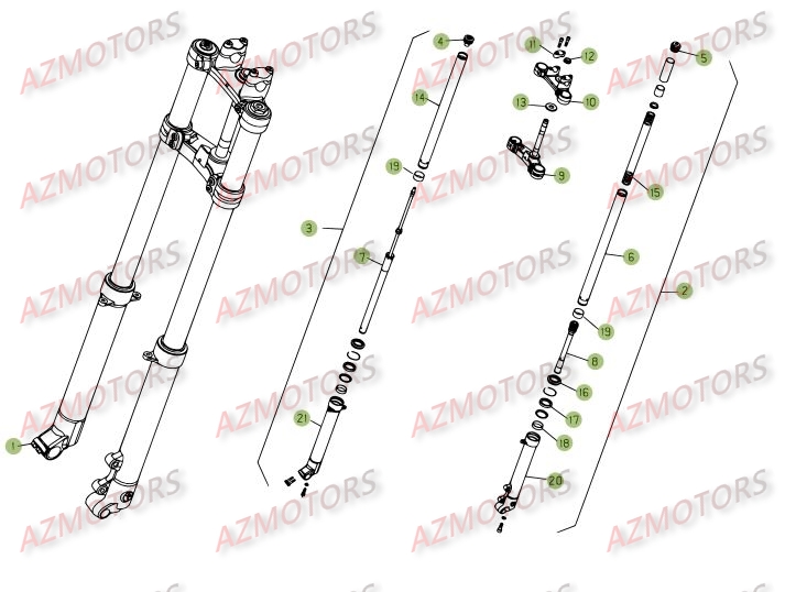 Fourche AZMOTORS PiÃ¨ces BETA REV 3-250cc  - [2008]