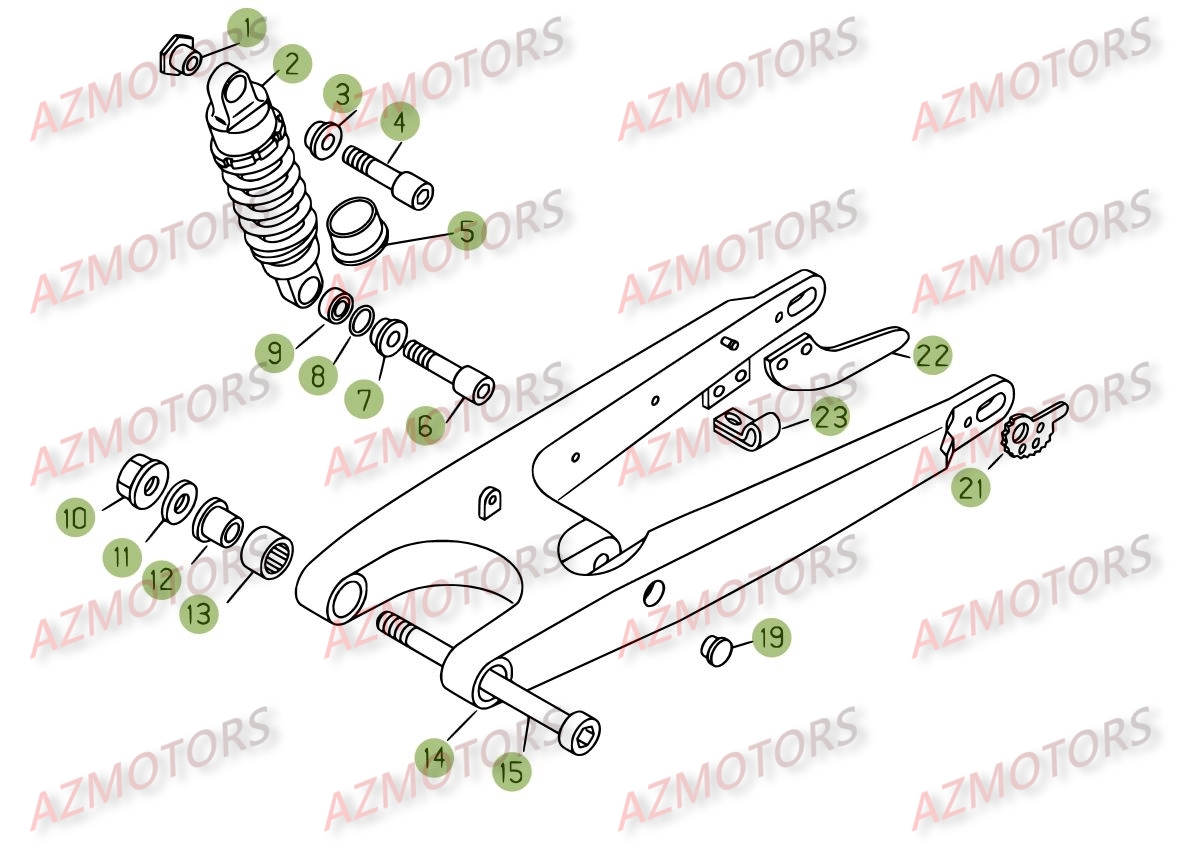 Suspensions Arriere AZMOTORS PiÃ¨ces BETA REV 3-250cc  - [2008]
