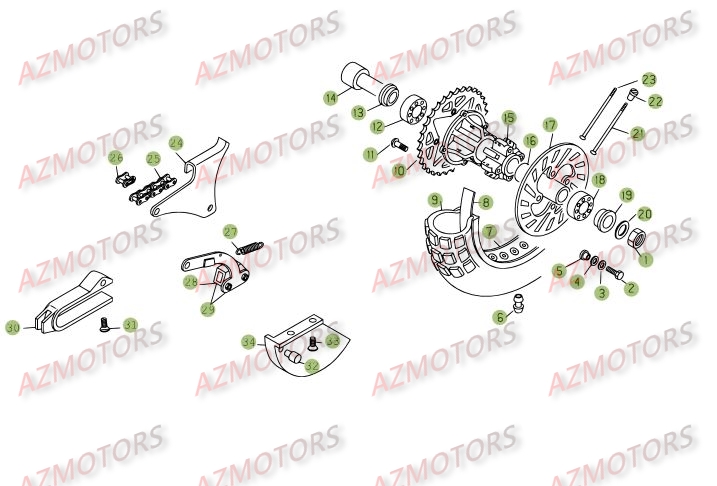 Roue Arriere AZMOTORS PiÃ¨ces BETA REV 3-270cc  - [2005]