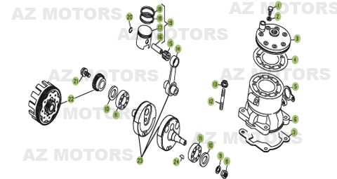 Vilebrequin Piston Contre Arbre AZMOTORS PiÃ¨ces BETA REV 3-270cc  - [2006]