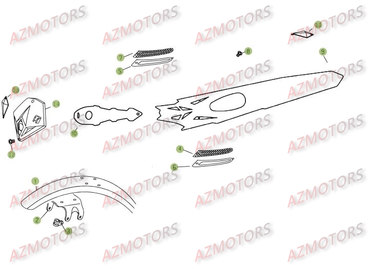 Carenages   Reservoir   Selle AZMOTORS PiÃ¨ces BETA REV 3-270cc  - [2008]
