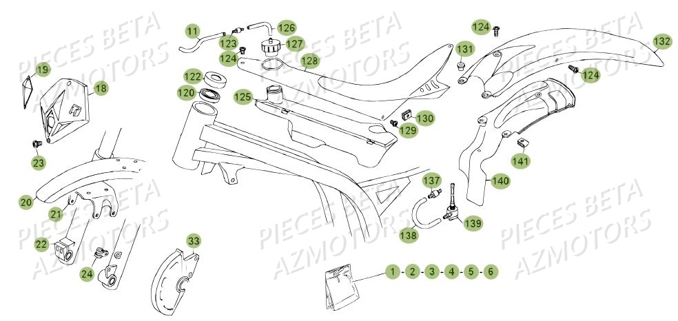Carenages AZMOTORS PiÃ¨ces BETA REV 80 - [2009]