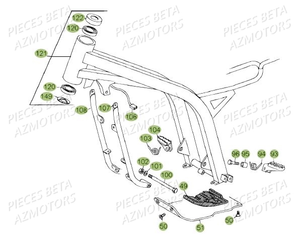 Chassis Du N Serie 200001 A 200335 AZMOTORS PiÃ¨ces BETA REV 80 - [2010-2011]