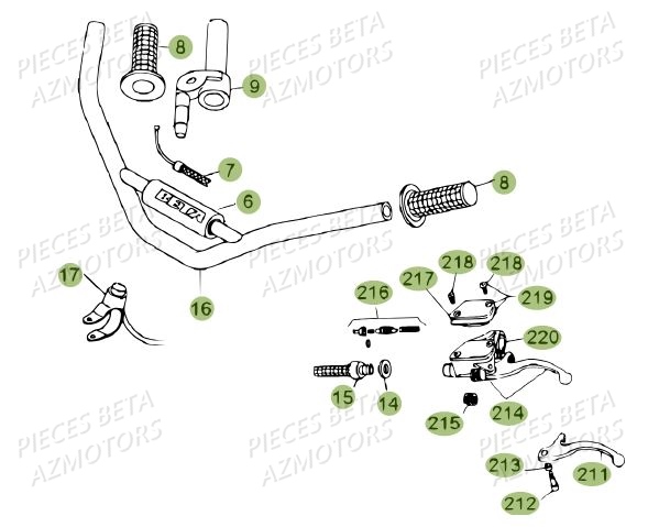 Guidon Du N Serie 200001 A 200335 AZMOTORS PiÃ¨ces BETA REV 80 - [2010-2011]