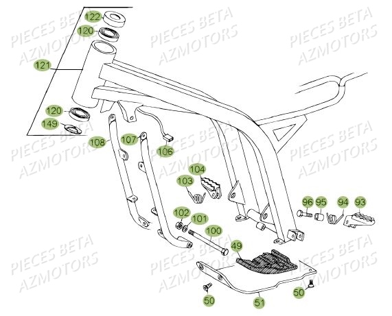 Accessoires Du Chassis Du No Serie 200001 A 200335 AZMOTORS PiÃ¨ces BETA REV 80 - [2012]