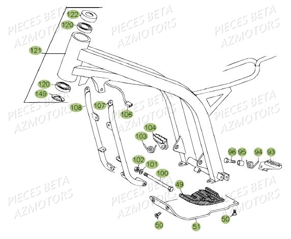 Accessoires Du Chassis Du No Serie 200485 A 200609 AZMOTORS PiÃ¨ces BETA REV 80 - [2012]