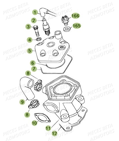 Cylindre AZMOTORS PiÃ¨ces BETA REV 80 - [2012]