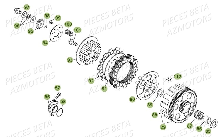 Embrayage Du No Serie 200001 A 200335 AZMOTORS PiÃ¨ces BETA REV 80 - [2012]