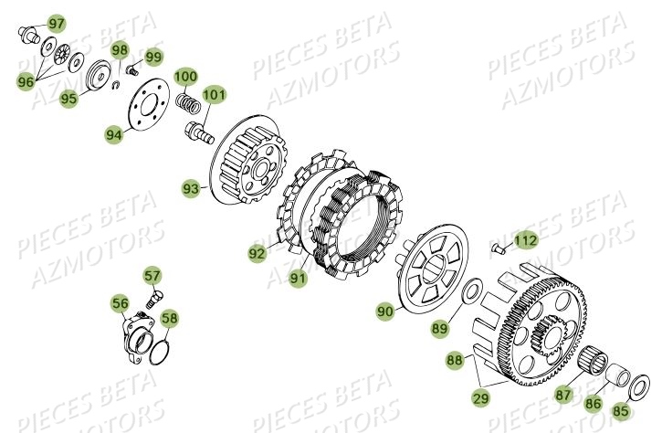 Embrayage Du No Serie 200336 A 299999 AZMOTORS PiÃ¨ces BETA REV 80 - [2012]