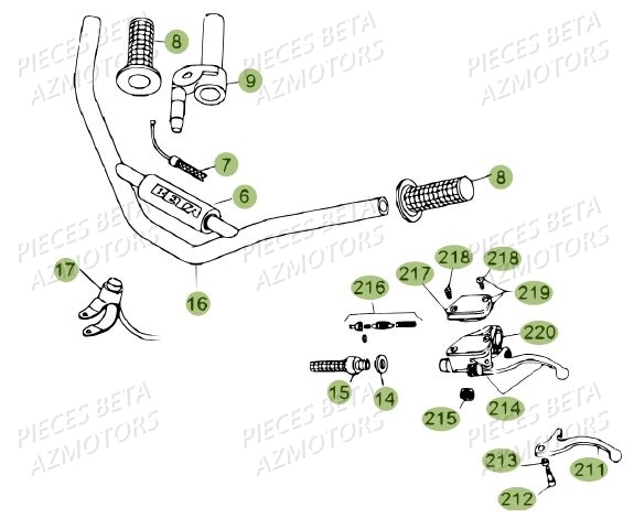 Guidon Du No Serie 200449 A 200609 AZMOTORS PiÃ¨ces BETA REV 80 - [2012]