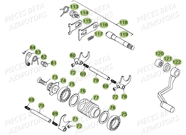 Selecteur AZMOTORS PiÃ¨ces BETA REV 80 - [2012]