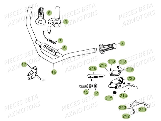 Guidon Du No Serie 200449 A 200609 AZMOTORS PiÃ¨ces BETA REV 80 - (2013)