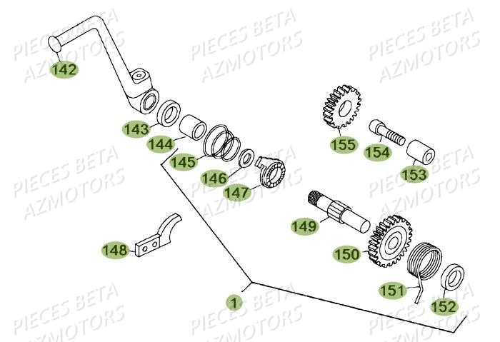 Kick Starter AZMOTORS PiÃ¨ces BETA REV 80 - (2013)