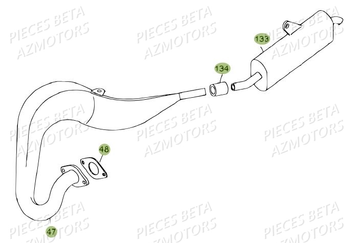 Echappement AZMOTORS PiÃ¨ces BETA REV 80 - (2014)
