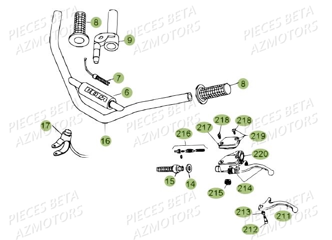 Guidon Du No Serie 200336 A 200378 AZMOTORS PiÃ¨ces BETA REV 80 - (2014)
