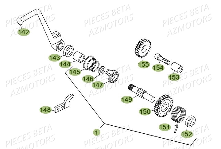 Kick Starter AZMOTORS PiÃ¨ces BETA REV 80 - (2014)