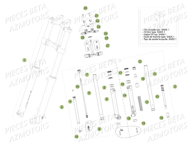 Fourche AZMOTORS PiÃ¨ces BETA REV 80 - (2015)