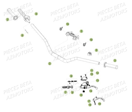 Guidon AZMOTORS PiÃ¨ces BETA REV 80 - (2015)