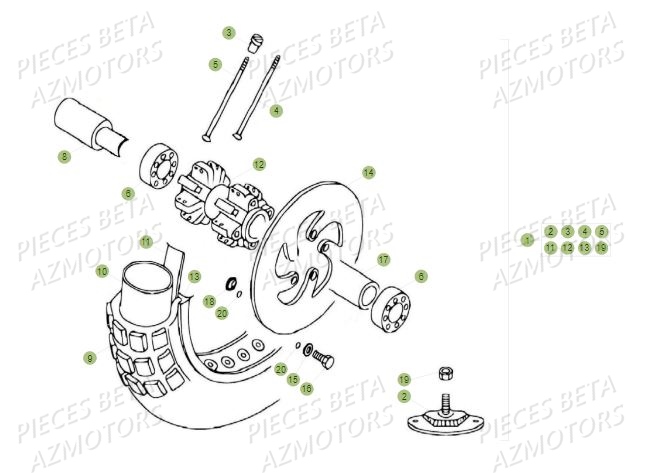 Roue Avant AZMOTORS PiÃ¨ces BETA REV 80 - (2015)