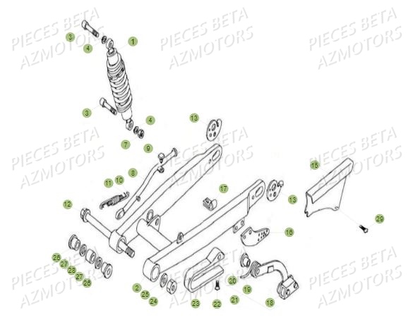 Suspension Arriere AZMOTORS PiÃ¨ces BETA REV 80 - (2015)